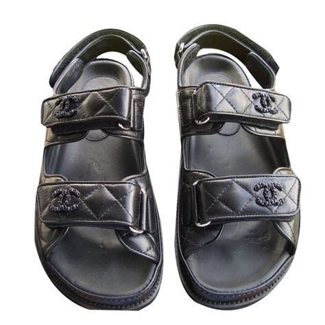 sandalias planas chanel|chanel sandals real real.